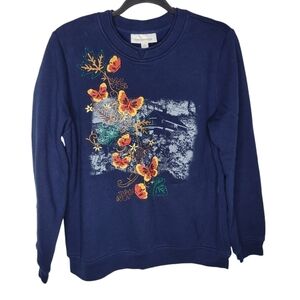 Vintage 90s Breckenridge Butterflies Fall Leaves Grandmacore Sweatshirt